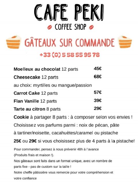 Les Gâteaux sur Commande sont les best sellers du Café Peki que nous vous proposons en grand format pour tous vos événements ou pour votre régal personnel. Ils sont réalisés maison, évidemment, et nécessitent d'être commandés au minimum 48h à l'avance.
🎂🍰🥮🍮🍪
contis plage gâteau pâtisserie commande
#contis #contisplage #cafepeki #contispatisseries #patisserie #gateaux
#contiscafeandbakery #contispastry #contispastryshop #contiscafe #contiscoffee